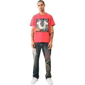 New True Religion Tee Men's Large‎ Red Sashiko  Crewneck Graphic